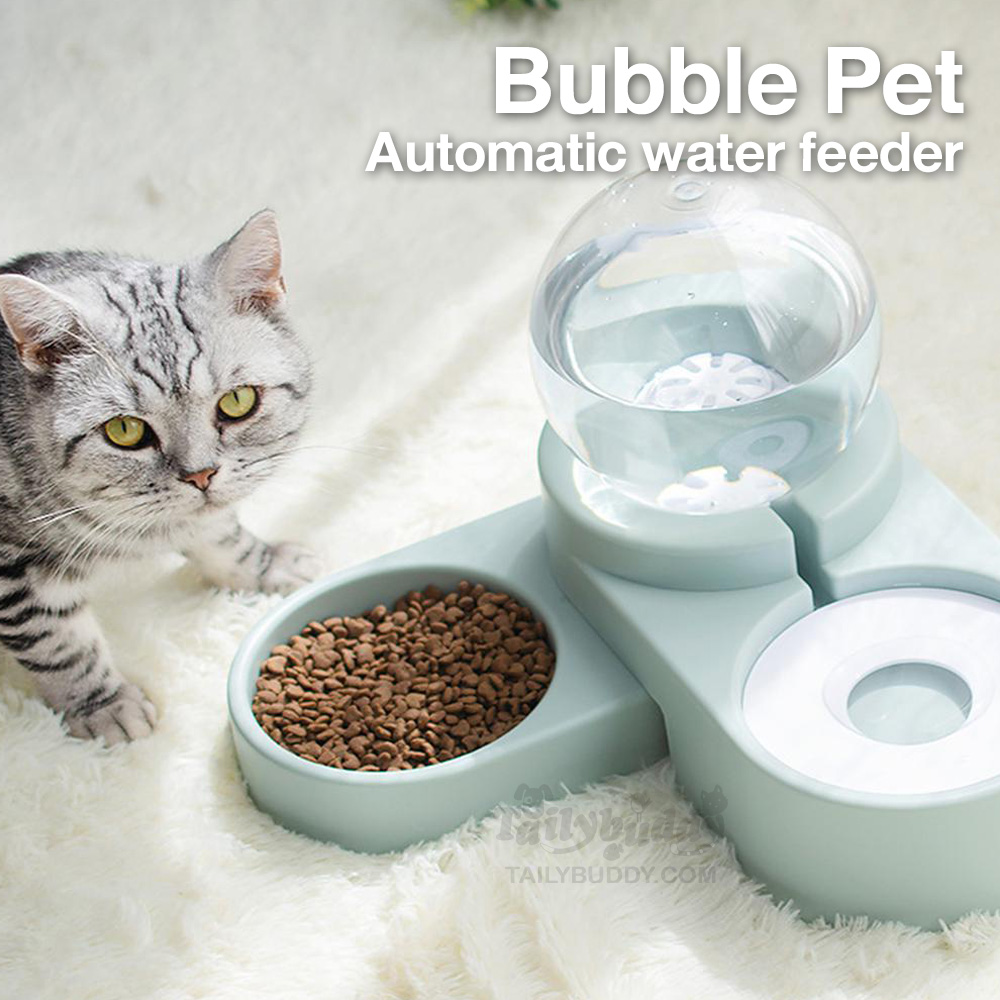 Shobi Bubble Pet feeder ชุดที่ให้น้ำและชามอาหาร 2 ชั้น ทรงบับเบิ้ล